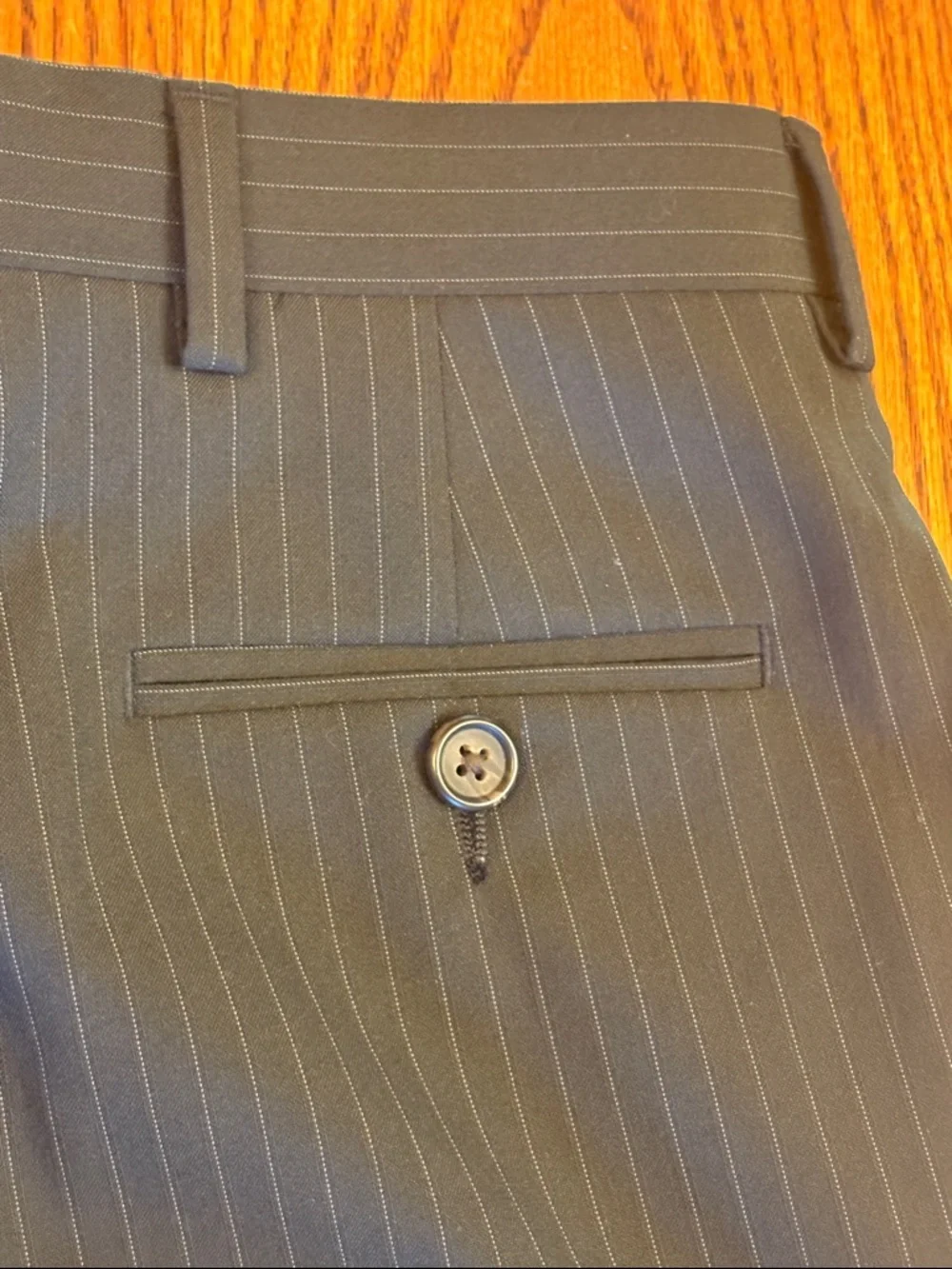 Boys Lauren Ralph Lauren Black Pinstripe Suit Sz 12 for Wedding/First Communion - Picture 15 of 16